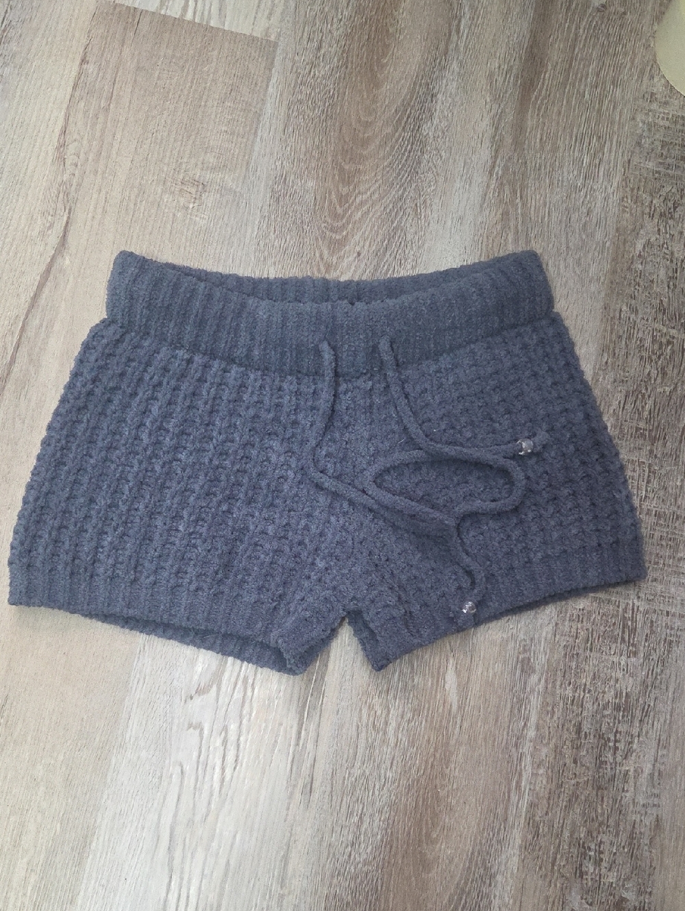 POL Dark Gray Knit Waffle Athletic Shorts